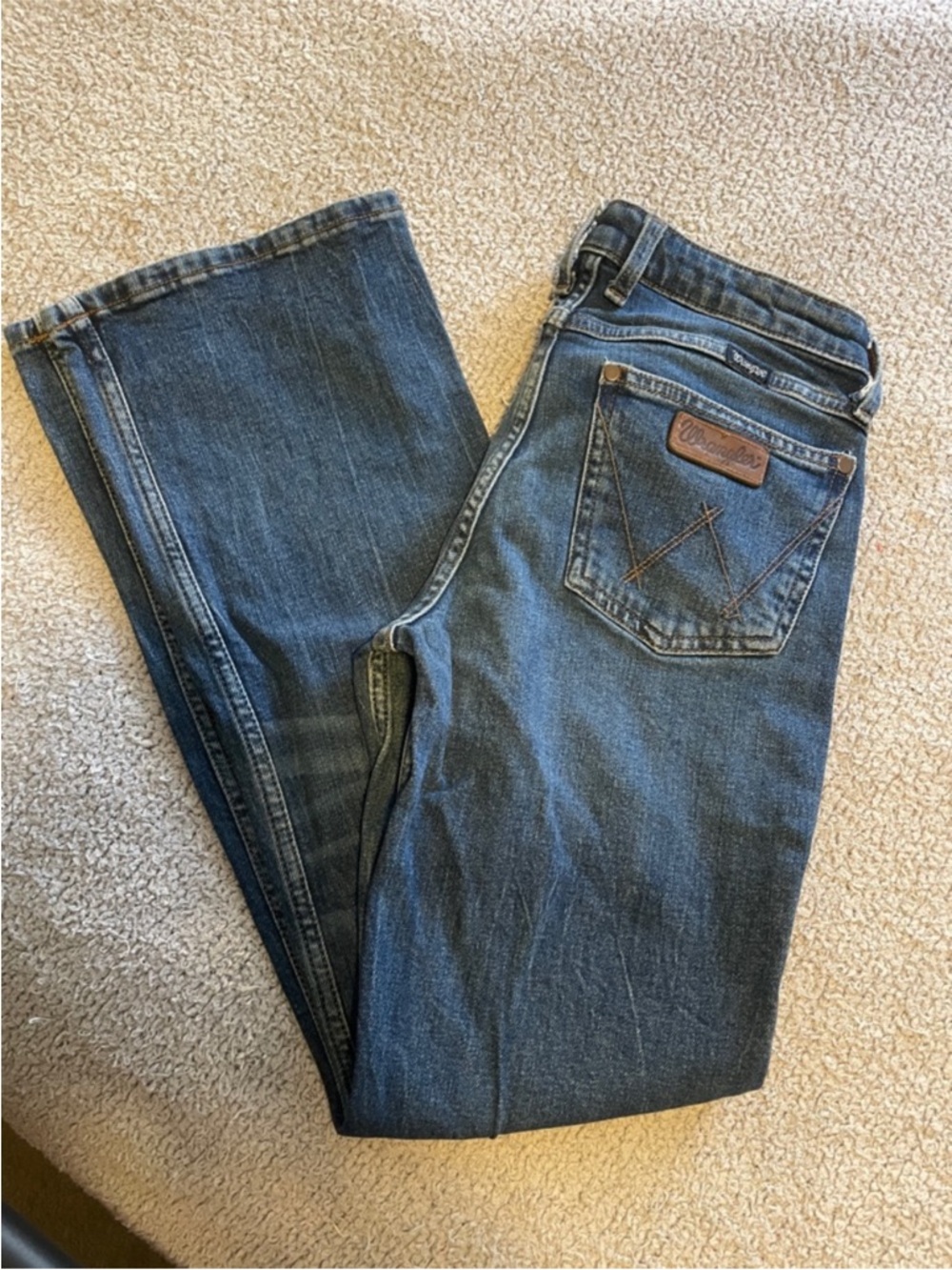 Wrangler Men's Dark Blue Bootcut Jeans